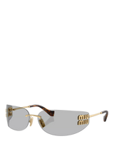John Lewis Miu Miu Women's Rectangular Sunglasses, Gold/Grey- Buy online at McGrocer