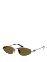 John Lewis Miu Miu Women's Irregular Sunglasses, Gold/Brown- Buy online at McGrocer