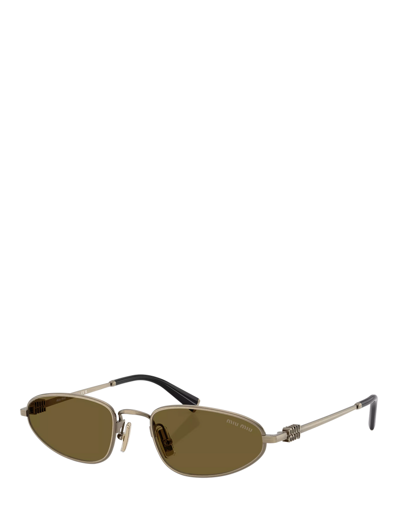 Miu Miu irregular sunglasses gold/brown 52mm, imported from the UK