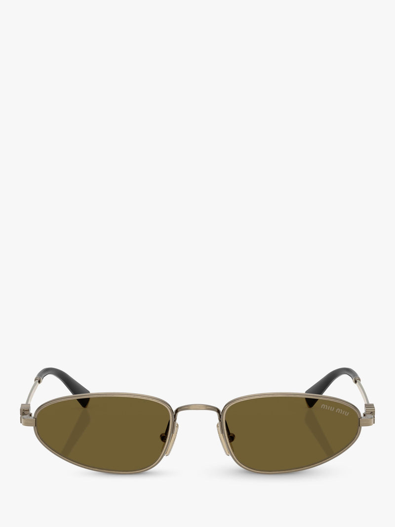 Miu Miu irregular sunglasses gold/brown 52mm, imported from the UK