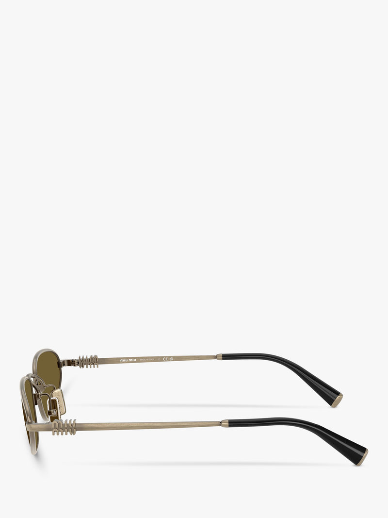 Miu Miu irregular sunglasses gold/brown 52mm, imported from the UK