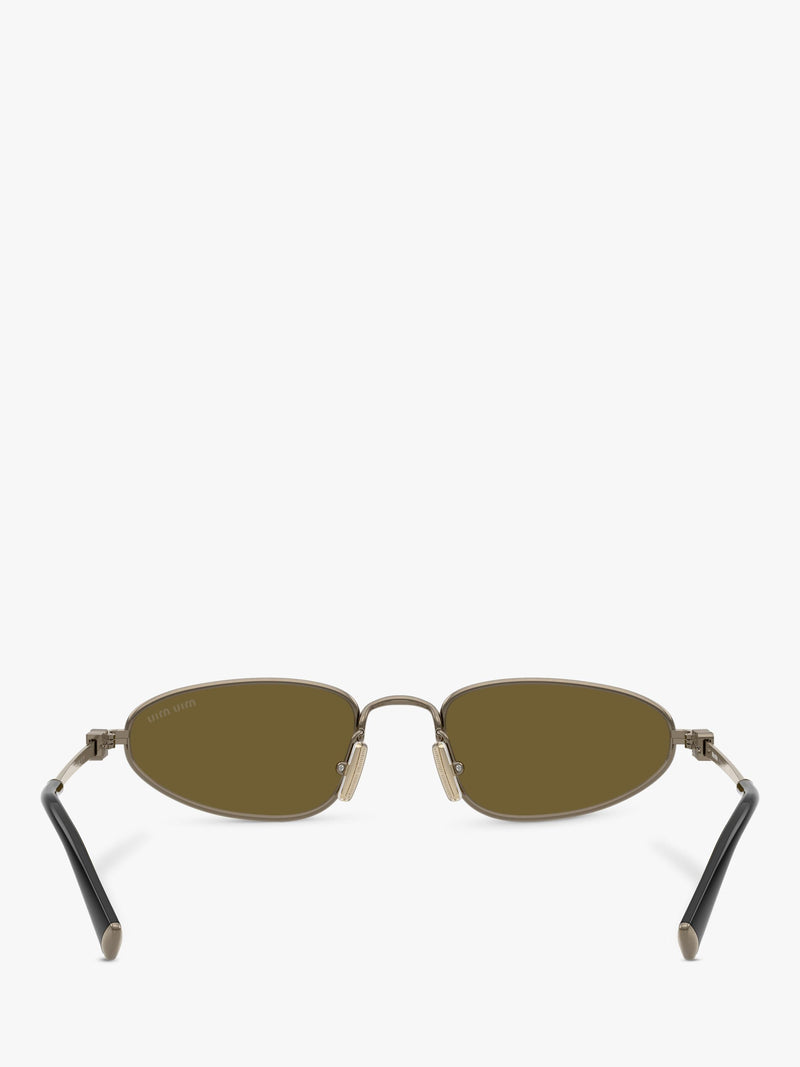Miu Miu irregular sunglasses gold/brown 52mm, imported from the UK