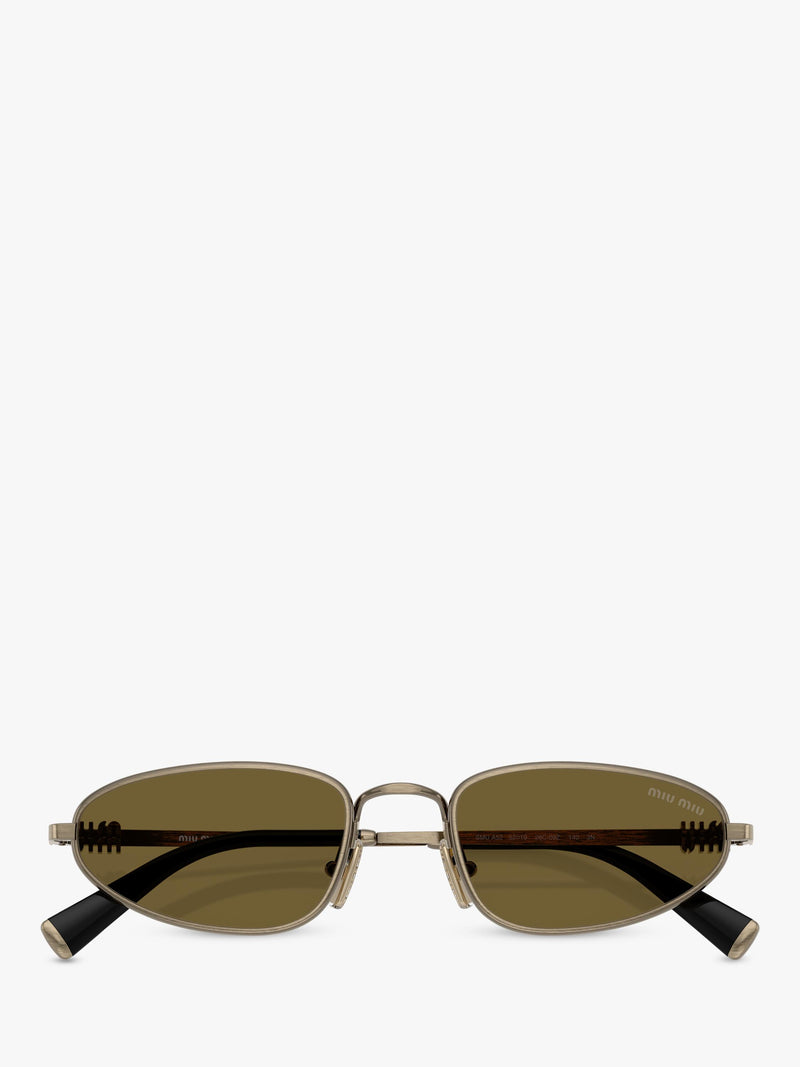 Miu Miu irregular sunglasses gold/brown 52mm, imported from the UK