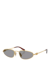 John Lewis Miu Miu MU A52S Women's Oval Sunglasses Gold/Grey 52mm- Buy online at McGrocer
