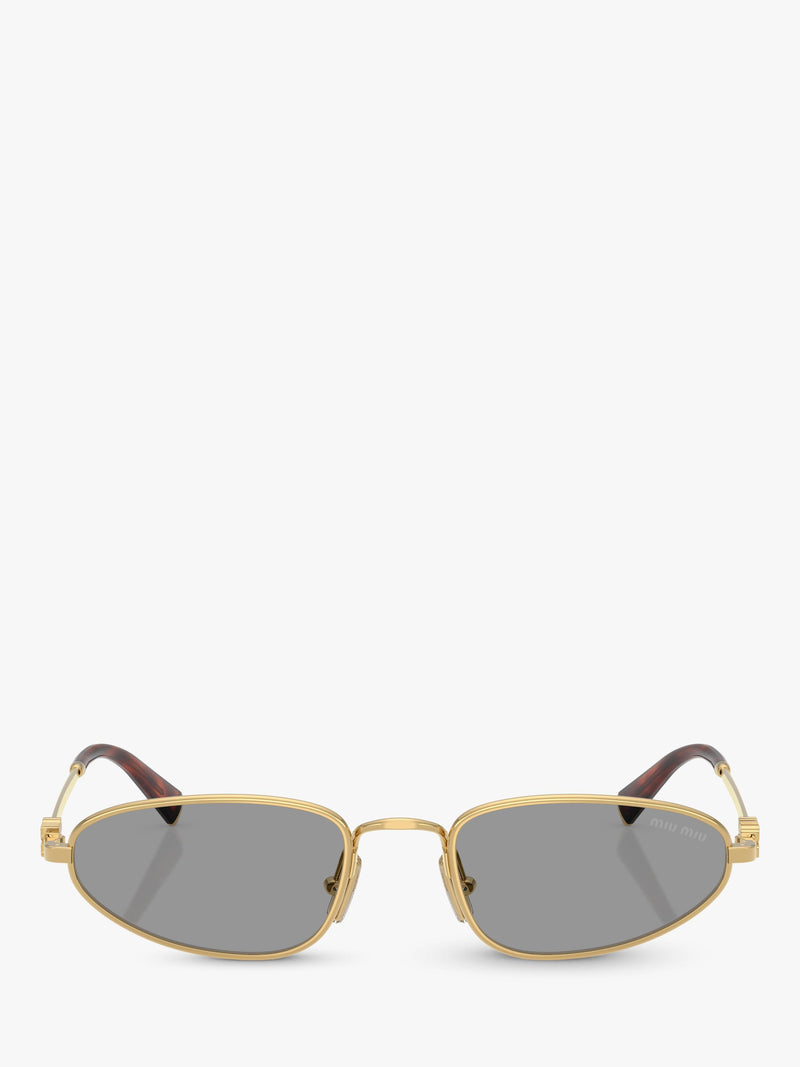 Miu Miu women's oval sunglasses gold grey, imported from the UK