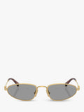 Miu Miu women's oval sunglasses gold grey, imported from the UK