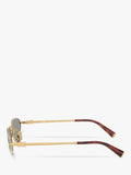 Miu Miu women's oval sunglasses gold grey, imported from the UK
