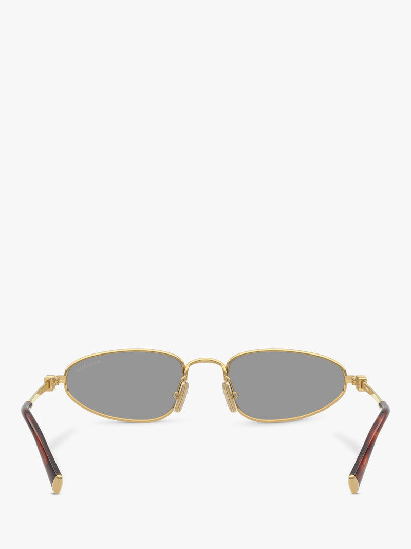 Miu Miu women's oval sunglasses gold grey, imported from the UK