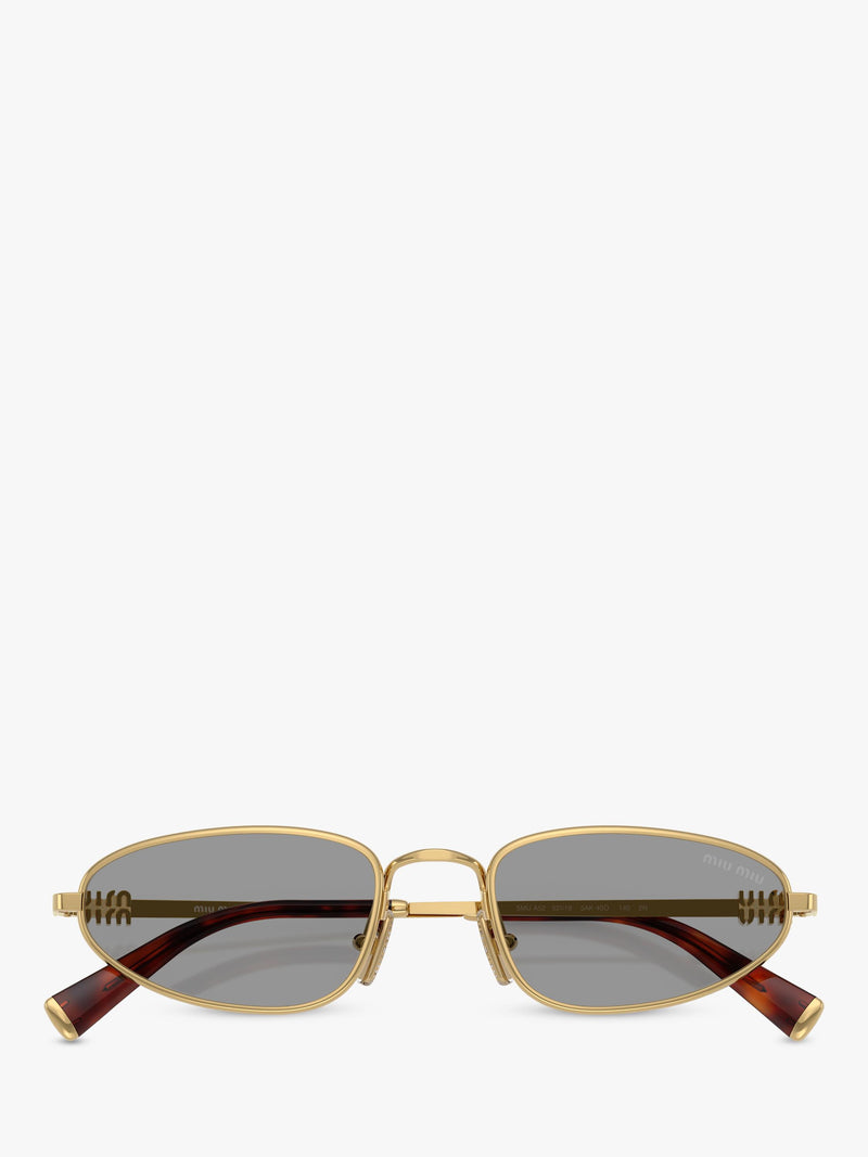 Miu Miu women's oval sunglasses gold grey, imported from the UK
