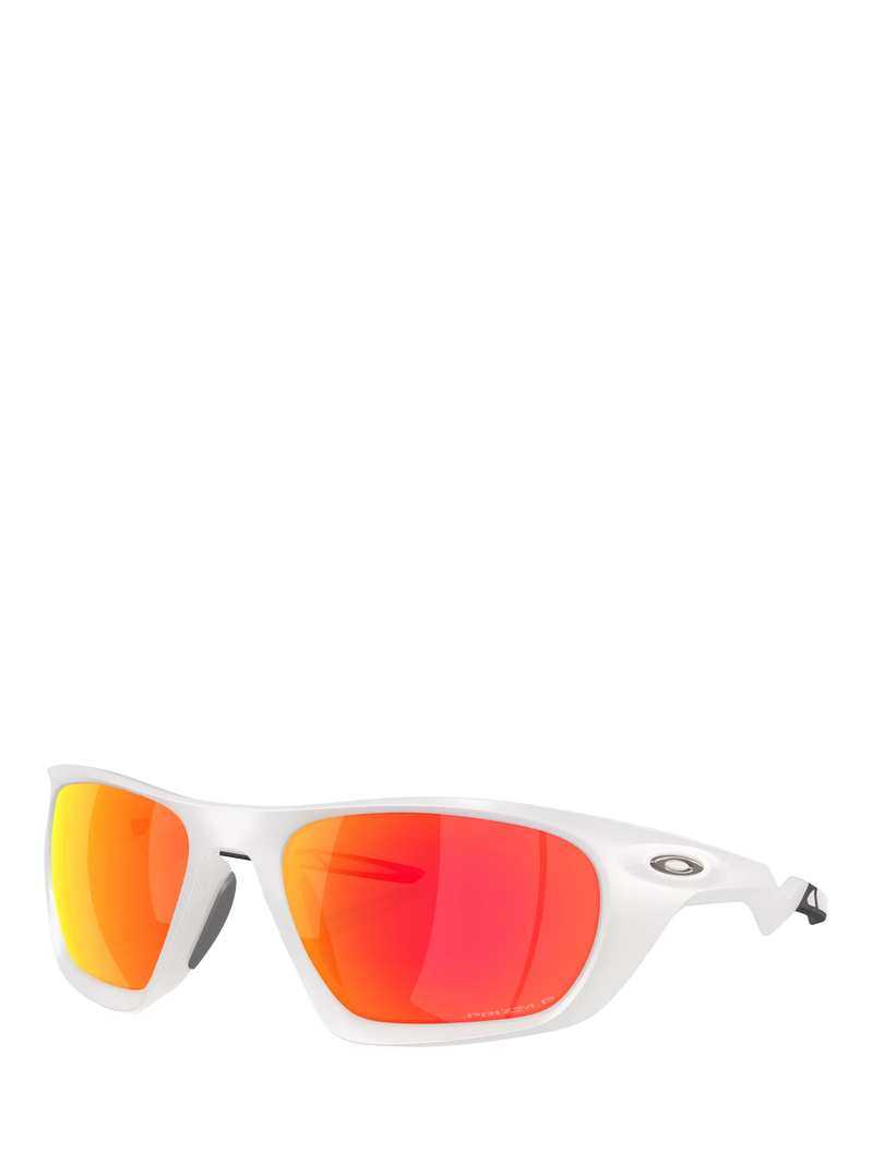 Oakley OO9431 men's polarised rectangular sunglasses grey orange, imported from the UK