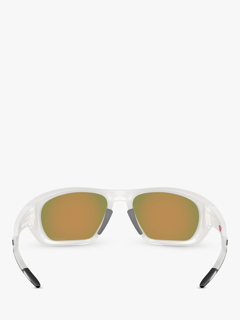 Oakley OO9431 men's polarised rectangular sunglasses grey orange, imported from the UK