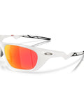 Oakley OO9431 men's polarised rectangular sunglasses grey orange, imported from the UK