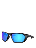 Oakley rectangular sunglasses black frame blue lenses - British product