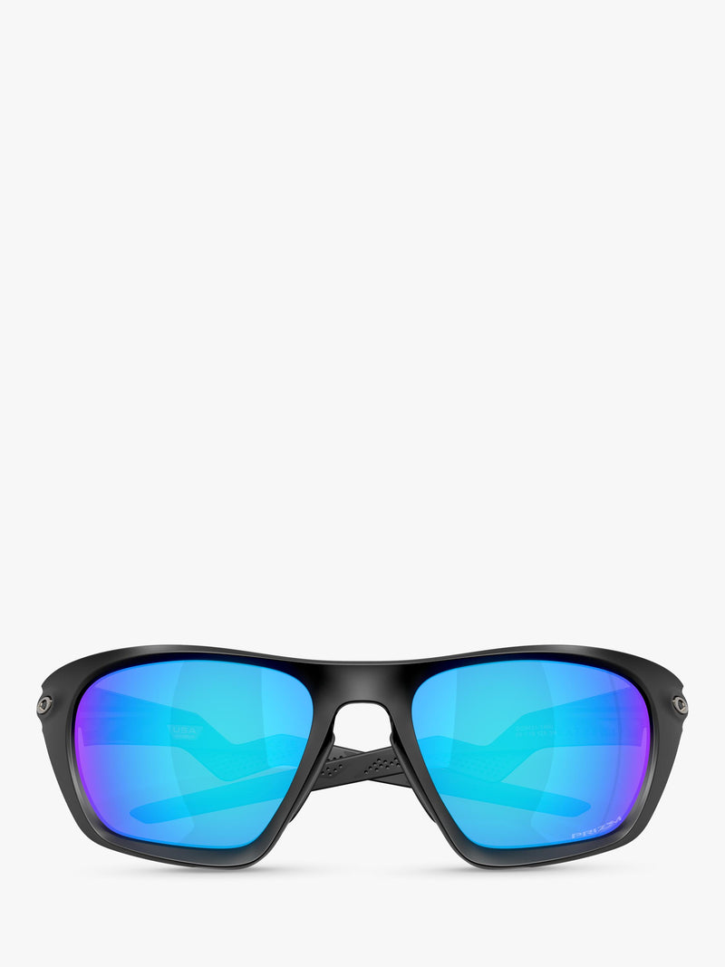 Oakley rectangular sunglasses black frame blue lenses - British product
