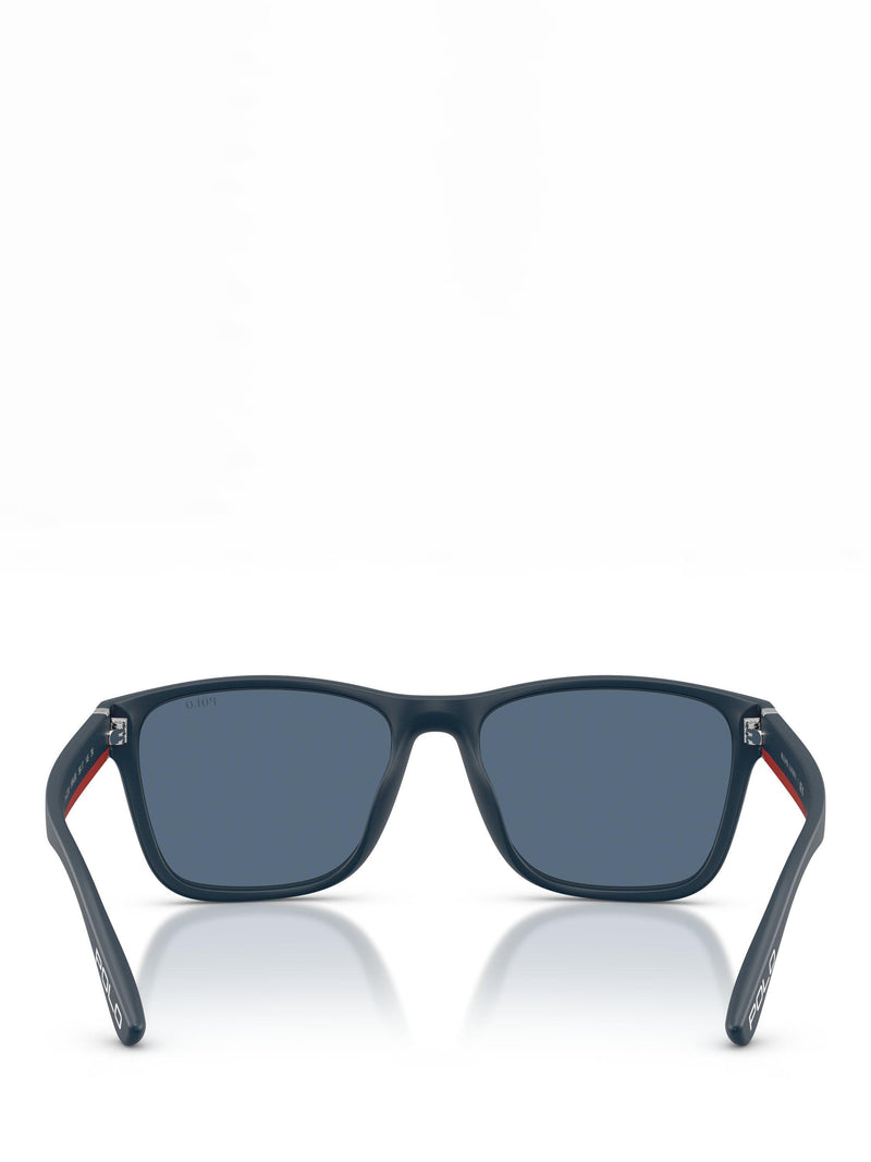 Ralph Lauren men's square sunglasses blue frame 56mm, imported from the UK