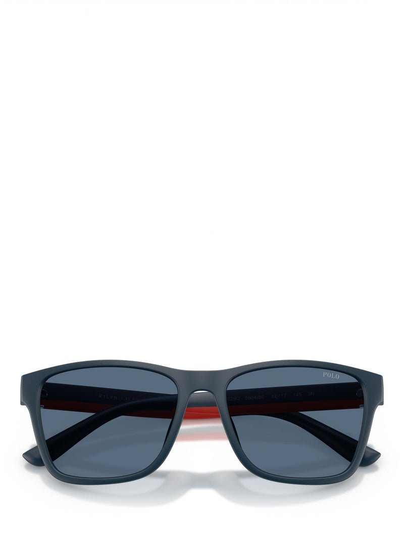 Ralph Lauren men's square sunglasses blue frame 56mm, imported from the UK