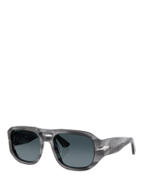John Lewis Persol PO3373 Square Sunglasses Grey/Blue Gradient- Buy online at McGrocer