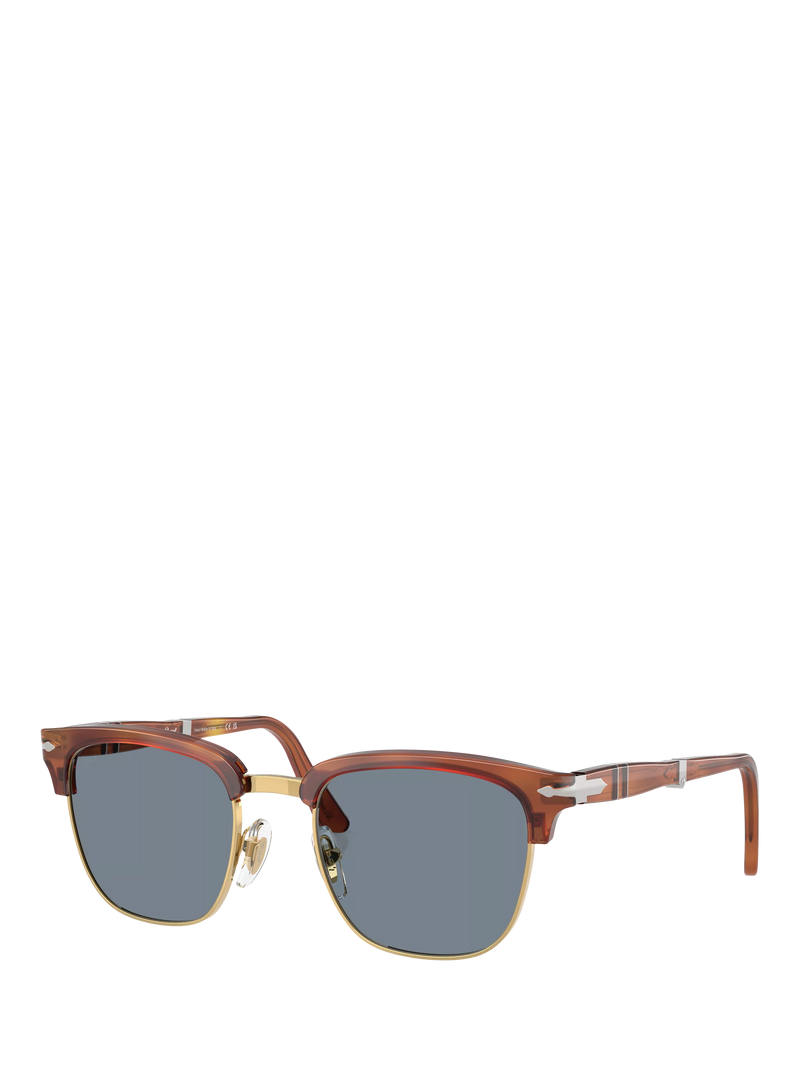 Persol square sunglasses Havana/Blue, imported from the UK