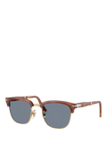 Persol square sunglasses Havana/Blue, imported from the UK