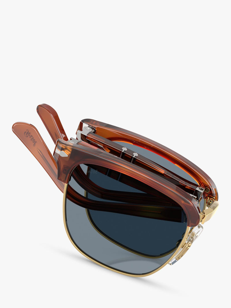 Persol square sunglasses Havana/Blue, imported from the UK