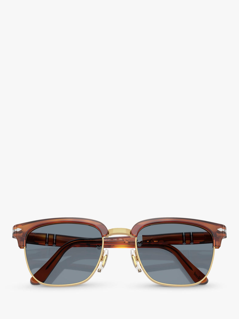 Persol square sunglasses Havana/Blue, imported from the UK