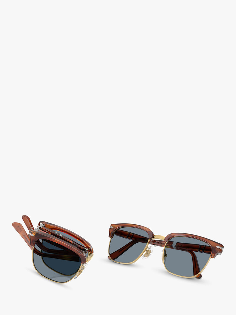 Persol square sunglasses Havana/Blue, imported from the UK