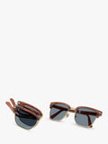 Persol square sunglasses Havana/Blue, imported from the UK