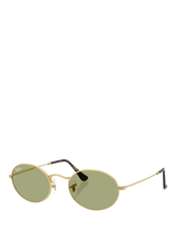 John Lewis Ray-Ban RB3547 Oval Sunglasses Gold/Green- Buy online at McGrocer