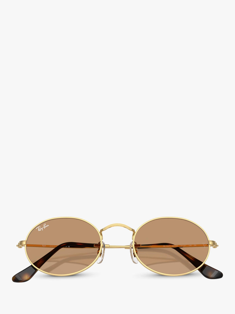 Ray-Ban oval sunglasses gold and brown, UK version