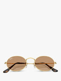 Ray-Ban oval sunglasses gold and brown, UK version