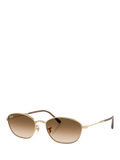 Ray-Ban RB3749 irregular sunglasses gold/brown 58mm, imported from the UK