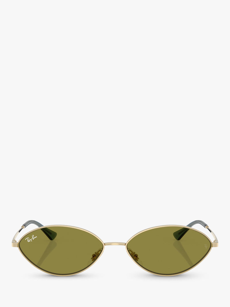 Ray-Ban RB3757 oval sunglasses gold/green, UK version