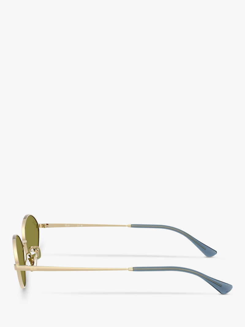 Ray-Ban RB3757 oval sunglasses gold/green, UK version