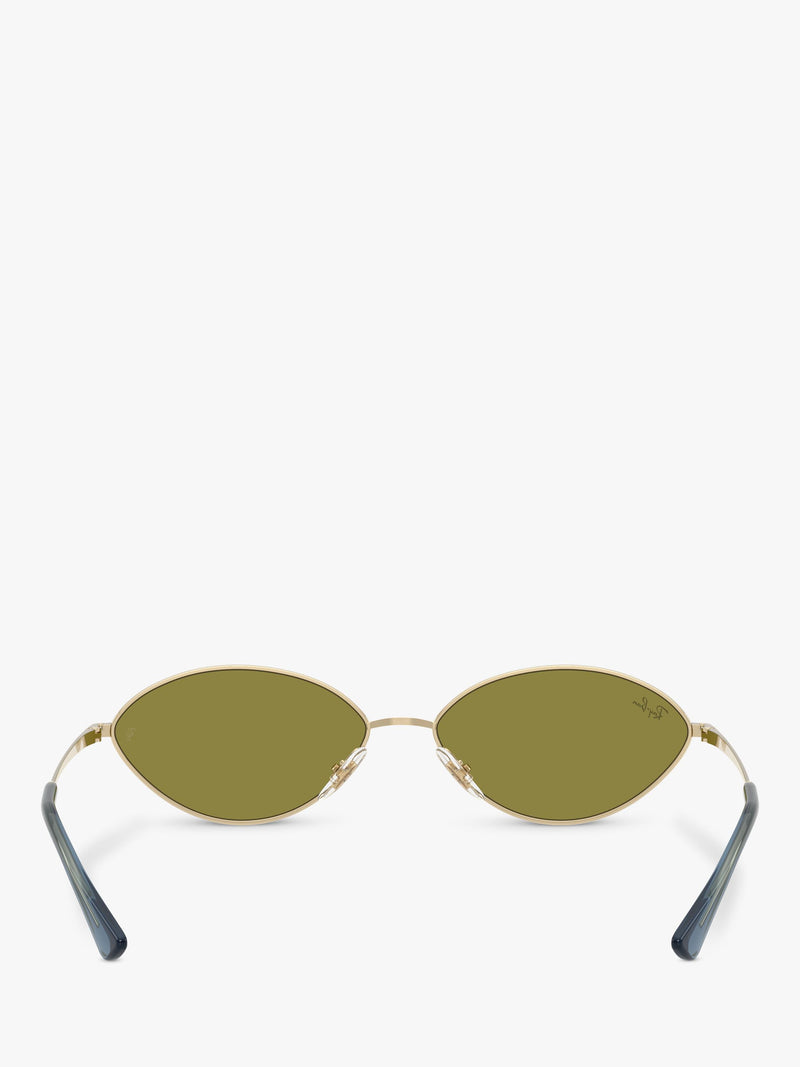 Ray-Ban RB3757 oval sunglasses gold/green, UK version