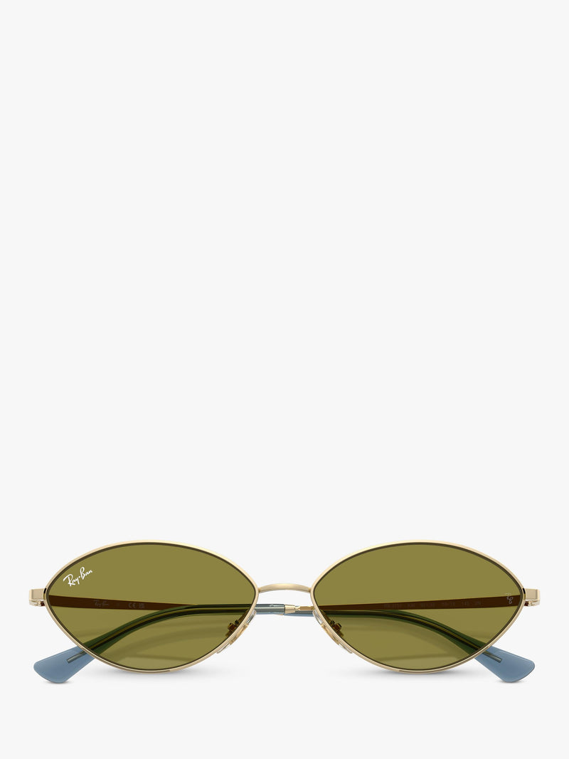 Ray-Ban RB3757 oval sunglasses gold/green, UK version