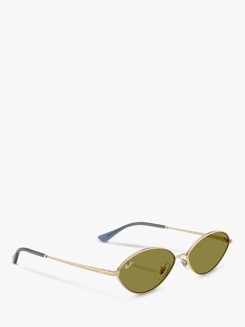Ray-Ban RB3757 oval sunglasses gold/green, UK version