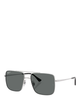 John Lewis Ray-Ban RB3758 Polarised Square Sunglasses Silver/Grey- Buy online at McGrocer