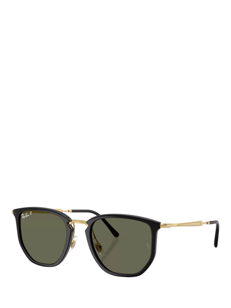 Ray-Ban RB4451 polarised irregular sunglasses black frame green lens (British brand)