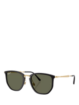 John Lewis Ray-Ban RB4451 Polarised Irregular Sunglasses, Black/Green- Buy online at McGrocer