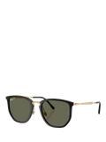 Ray-Ban RB4451 polarised irregular sunglasses black frame green lens (British brand)