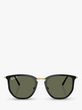 Ray-Ban RB4451 polarised irregular sunglasses black frame green lens (British brand)