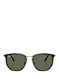 Ray-Ban RB4451 polarised irregular sunglasses black frame green lens (British brand)