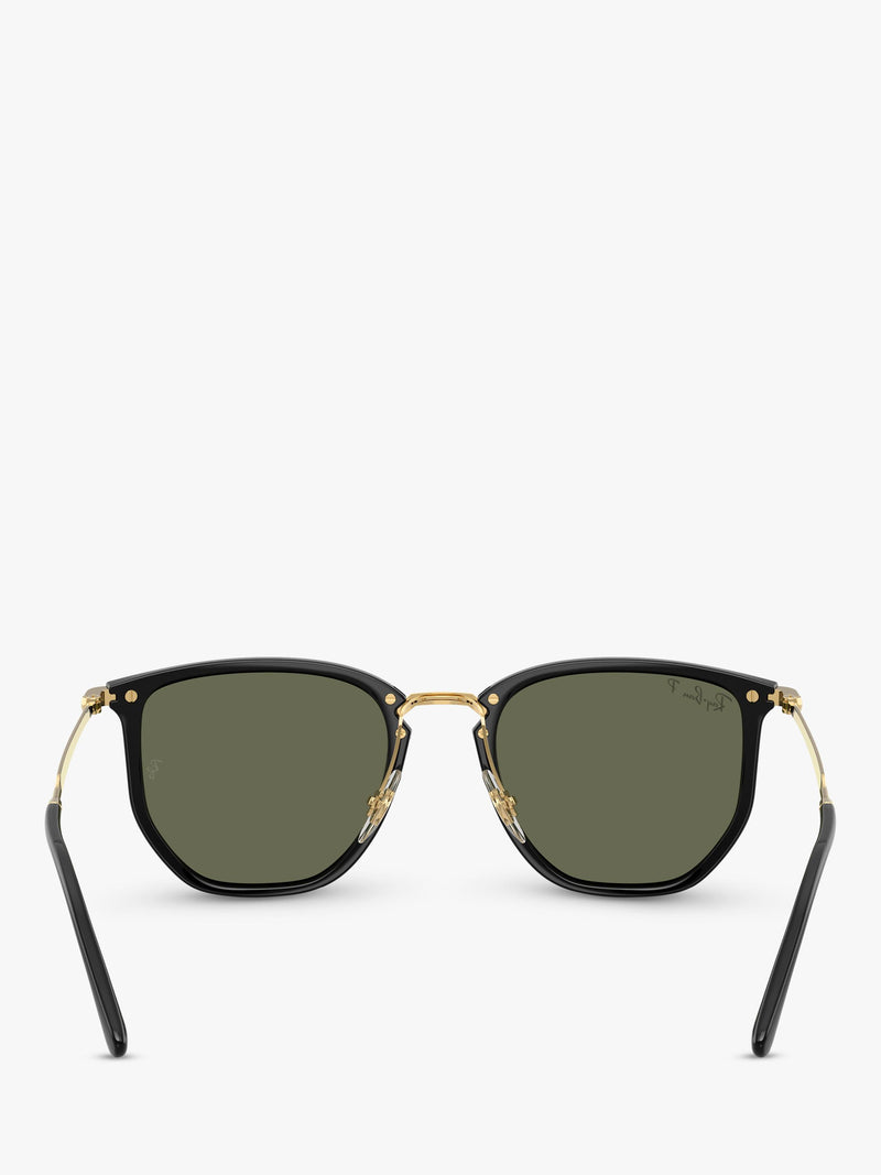 Ray-Ban RB4451 polarised irregular sunglasses black frame green lens (British brand)