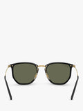 Ray-Ban RB4451 polarised irregular sunglasses black frame green lens (British brand)