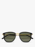 Ray-Ban RB4451 polarised irregular sunglasses black frame green lens (British brand)
