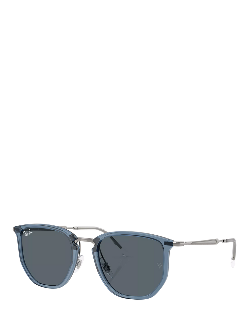 Ray-Ban RB4451 angular sunglasses light blue and grey, UK version