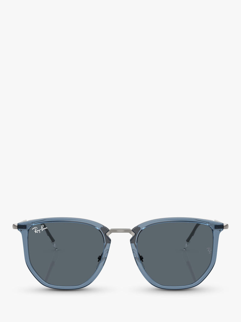 Ray-Ban RB4451 angular sunglasses light blue and grey, UK version