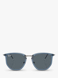 Ray-Ban RB4451 angular sunglasses light blue and grey, UK version