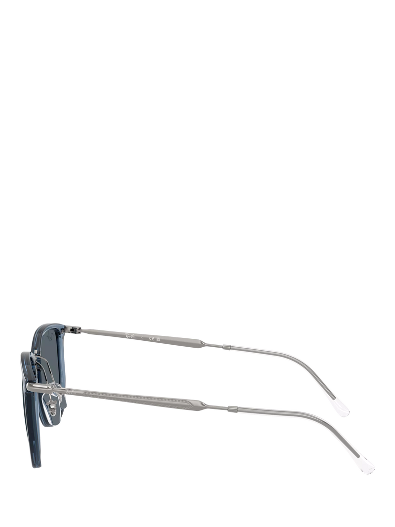 Ray-Ban RB4451 angular sunglasses light blue and grey, UK version