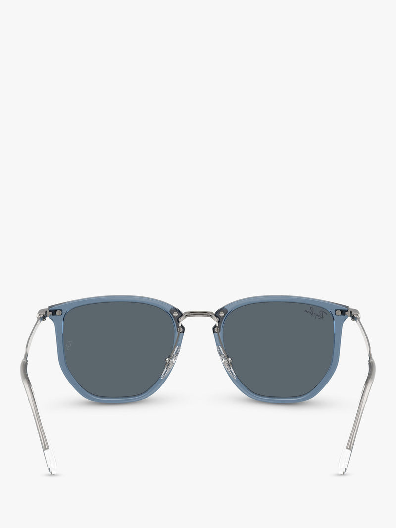 Ray-Ban RB4451 angular sunglasses light blue and grey, UK version